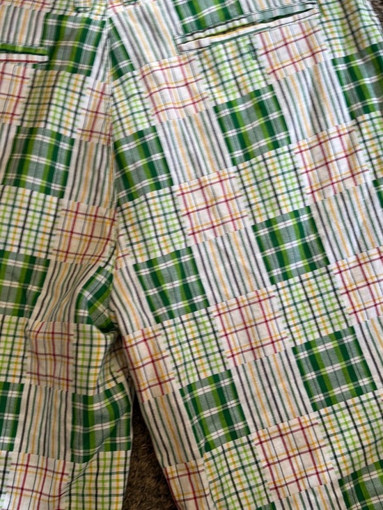 Green Patchwork Plaid Shorts - Picture 6 of 6